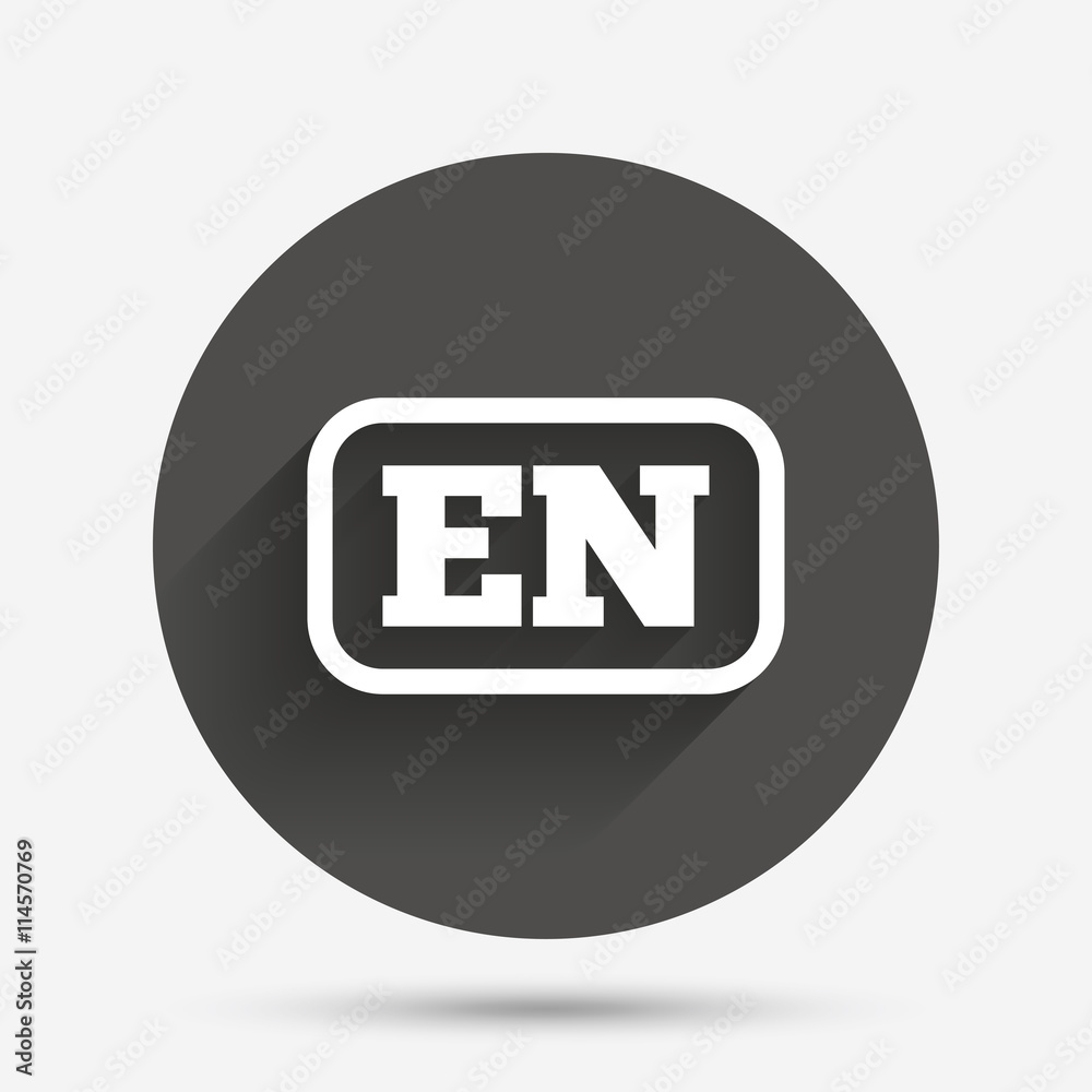 English language sign icon. EN translation. English language sign icon. EN translation.