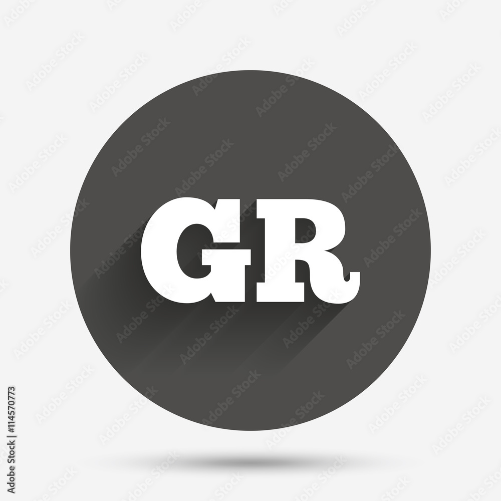 Greek language sign icon. GR Greece translation Greek language sign icon. GR Greece translation