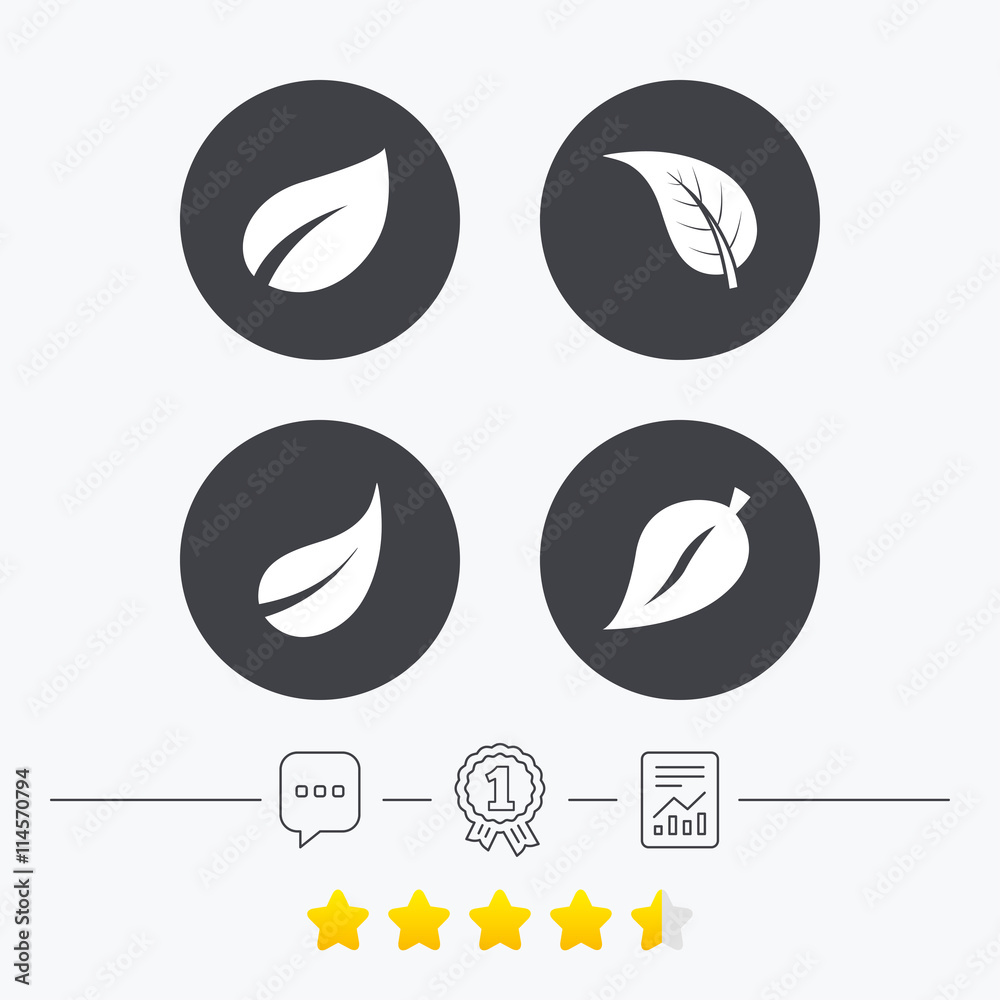 Leaf icon. Fresh natural product symbols. Leaf icon. Fresh natural product symbols.