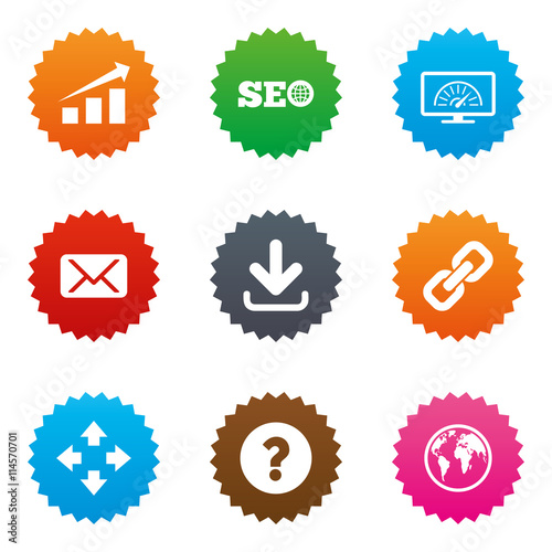 Internet, seo icons. Bandwidth speed sign.