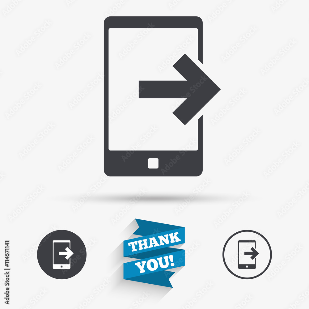Outcoming call sign icon. Smartphone symbol. Outcoming call sign icon. Smartphone symbol.