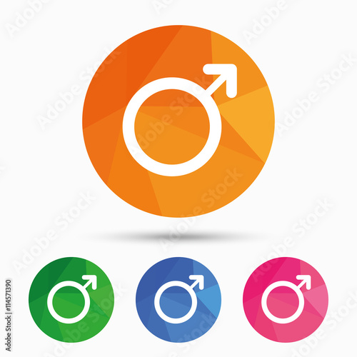 Male sign icon. Male sex button.