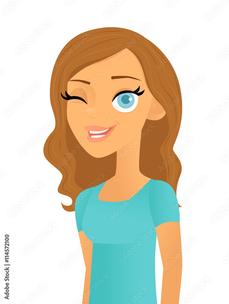 Smiling winking young woman Smiling winking young woman