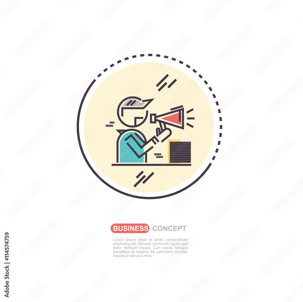 business concepts, icon Businessman With megaphone business concepts, icon Businessman With megaphone