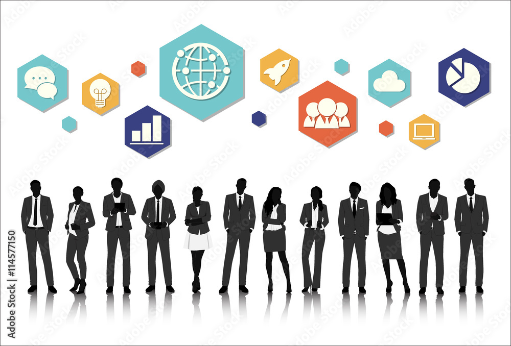 Vector UI Illustration Business People Concept Vector UI Illustration Business People Concept