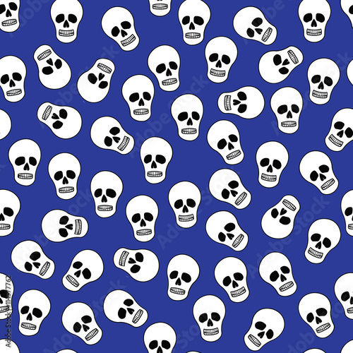 Background with human skulls. Background with cute cartoon skulls.