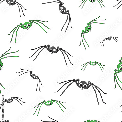 Background cute spider. Background cartoon funny spider. Background spider with long legs.