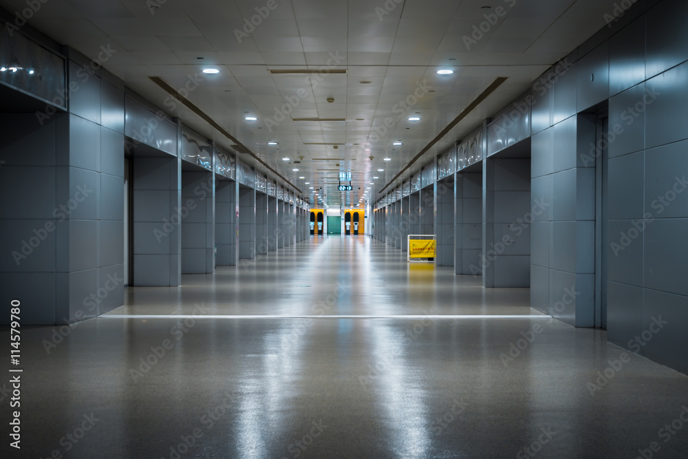 Empty  corridor - airport, station 