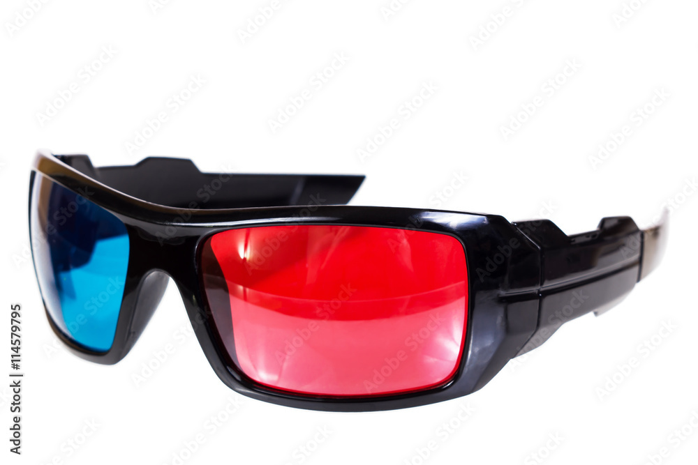 3D Glasses - Red Blue 3D Glasses Isolated on a White Background 3D Glasses - Red Blue 3D Glasses Isolated on a White Background