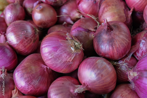 Shallot onions sold at local farm market