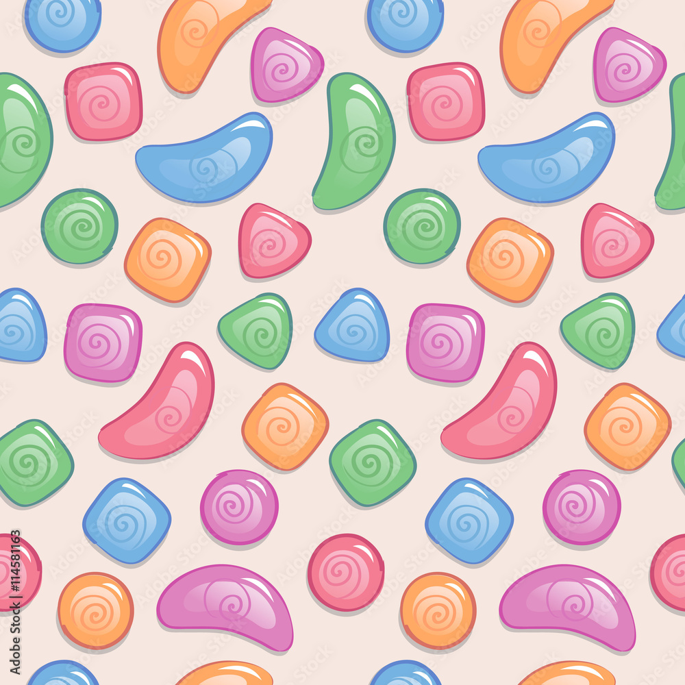 Seamless pattern with candy and confetti Seamless pattern with candy and confetti