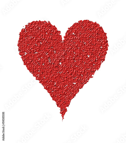 Red heart, on a white background. Illustration.