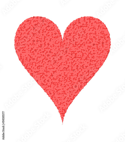Red heart, on a white background. Illustration.