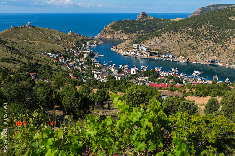 Balaklava is popular Crimean resort. Bay former submarine base.