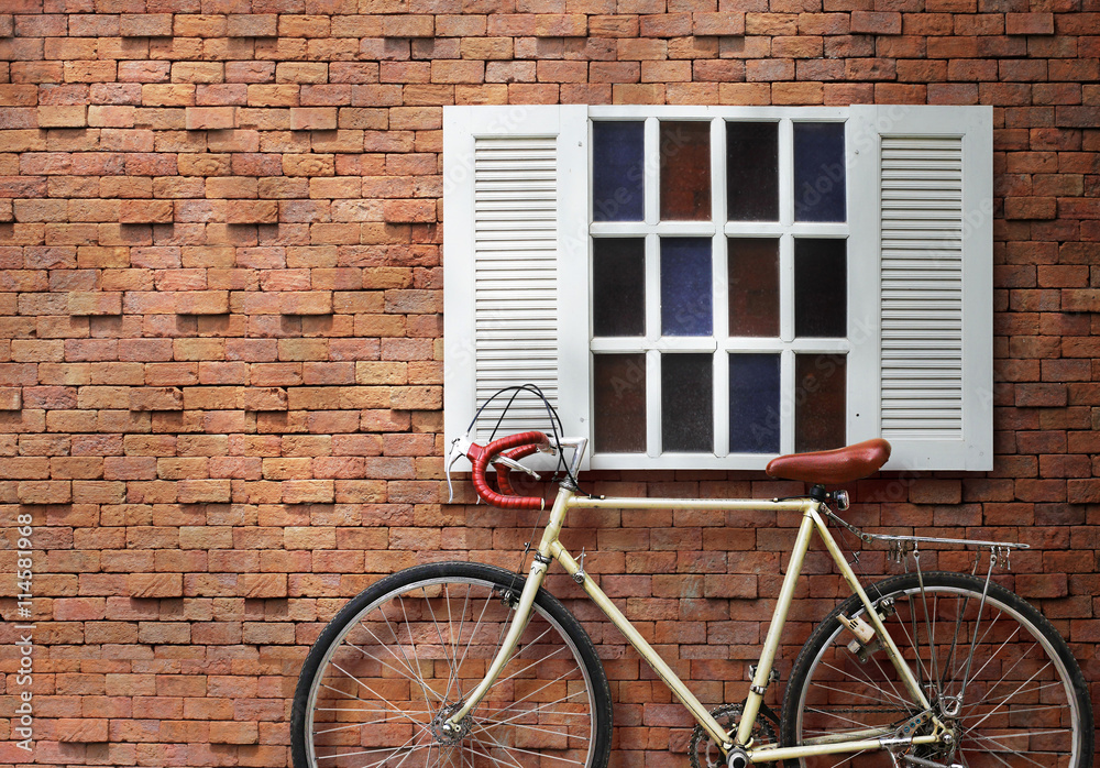 Vintage bike Brick wall window