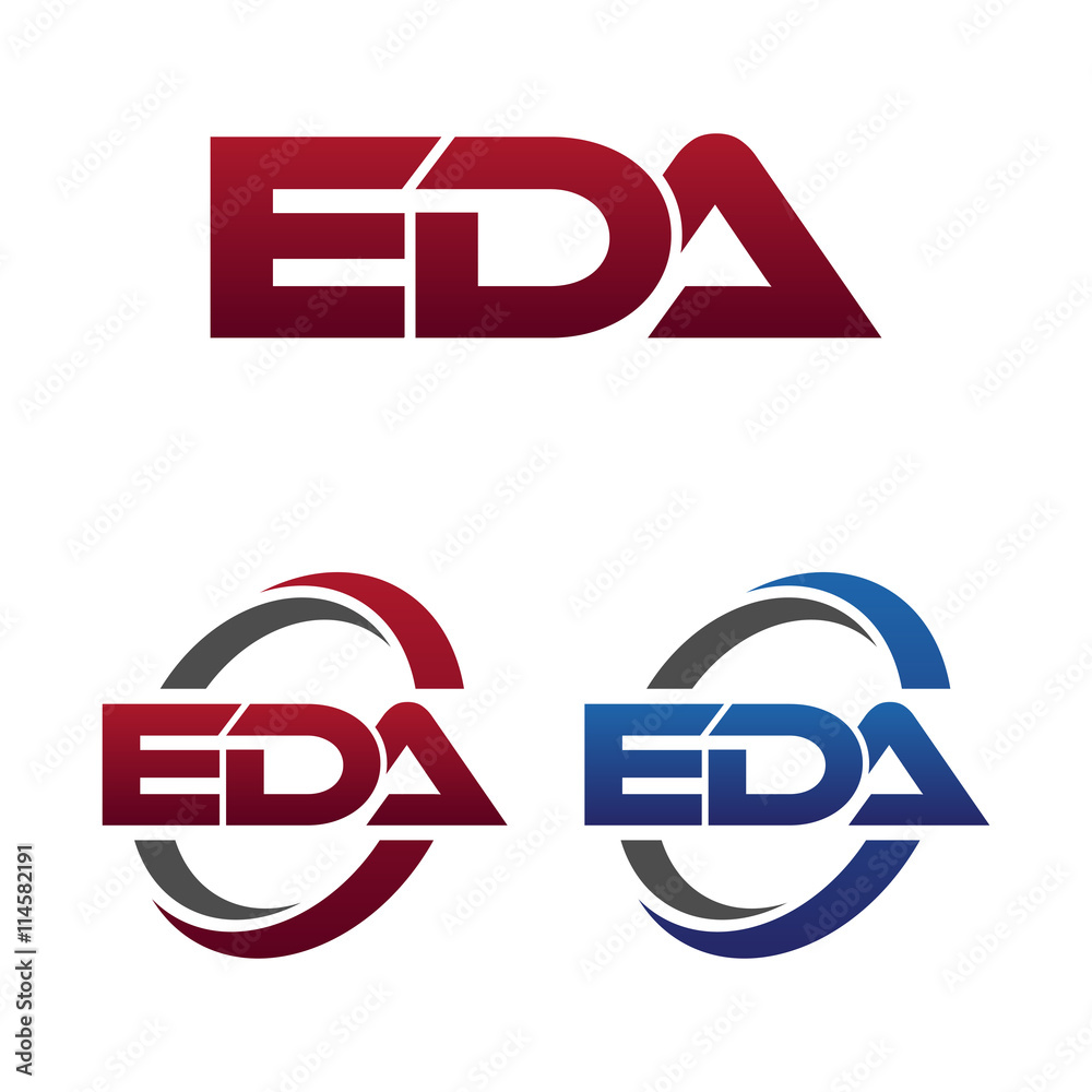 Modern 3 Letters Initial logo Vector Swoosh Red Blue eda Stock Vector ...
