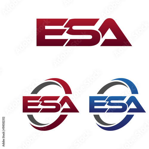Modern 3 Letters Initial logo Vector Swoosh Red Blue esa
