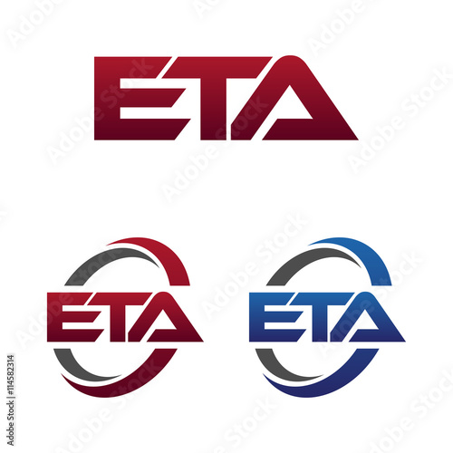 Modern 3 Letters Initial logo Vector Swoosh Red Blue eta