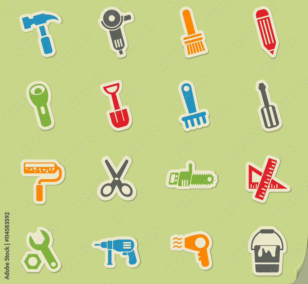 work tools icon set