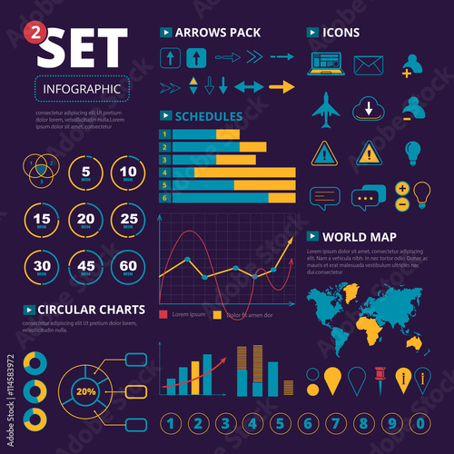 Big set of infographics elements.