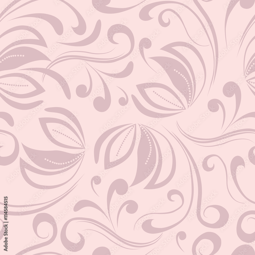 Pink seamless pattern with swirls Pink seamless pattern with swirls