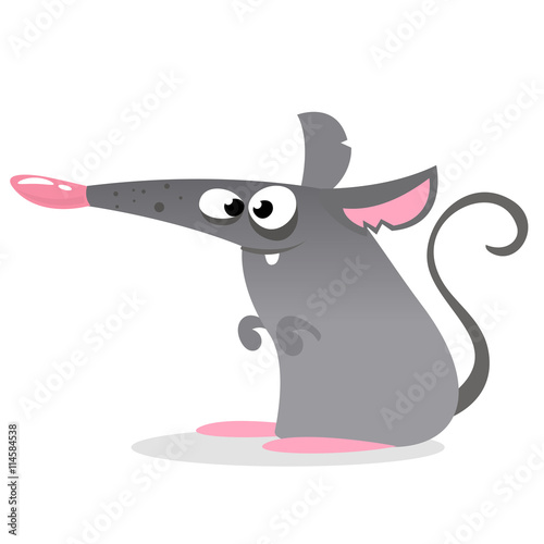 Cartoon mouse isolated on white background. Mouse isolated vector illustration. Small rodent rat. Domestic  mice cute and gray.  Small harmful rat rodent.rat