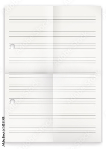 White Folded Music Notes Paper