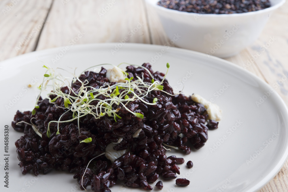Rice black with germinated Rice black with germinated
