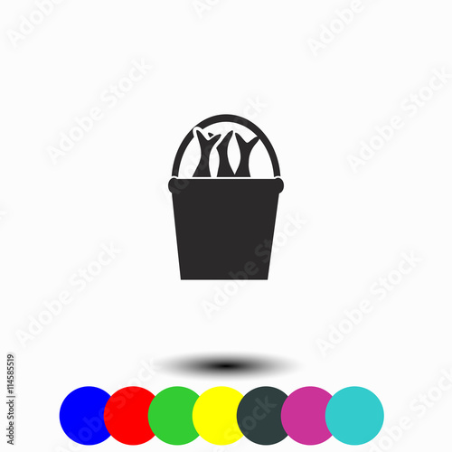 Fish in a bucket icon. 