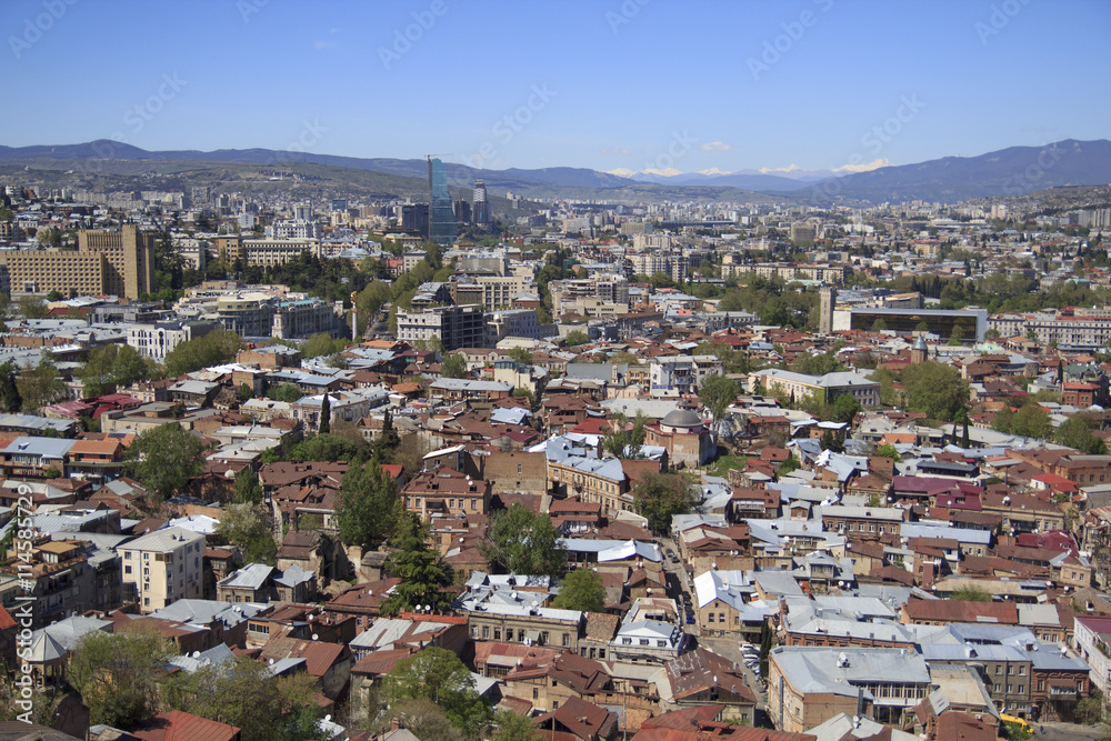 The capital of Georgia - Tbilisi bird's-eye view