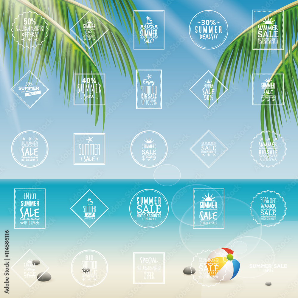 Fototapeta premium Summer Sale labels