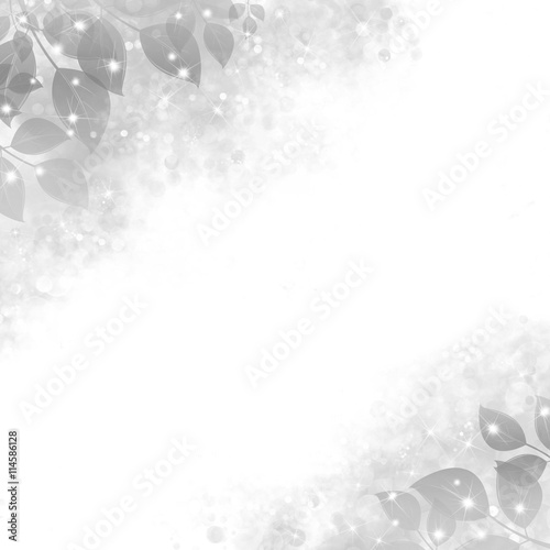 Gentle background with the sparkling leaves, gray