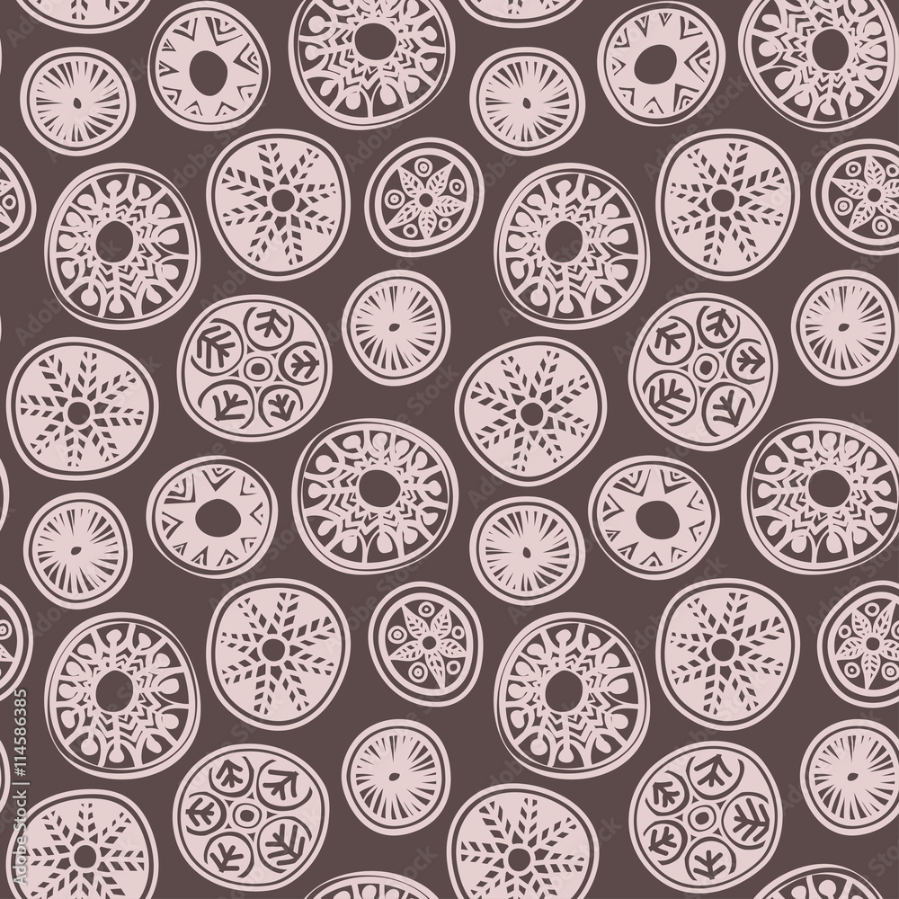 Seamless boho pattern made of decorative round elements Seamless boho pattern made of decorative round elements