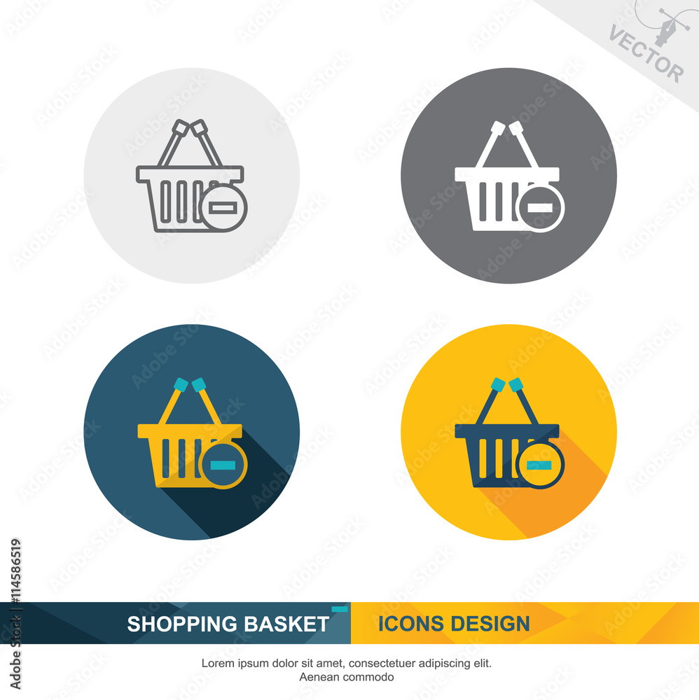 SHOPPING BASKET icon vector design 3 SHOPPING BASKET icon vector design 3