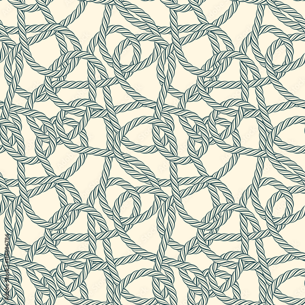 Fototapeta premium Seamless rope loops pattern