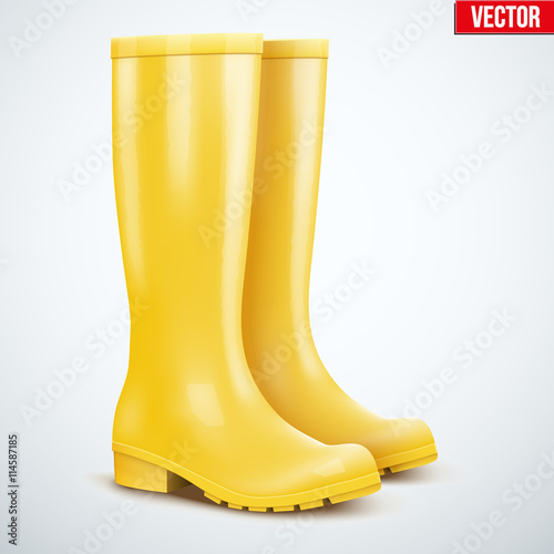 Pair of yellow rain boots
