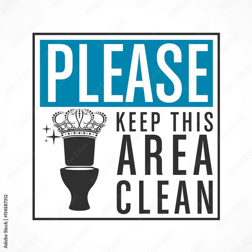 wc-keep this area clean Stock Vector | Adobe Stock