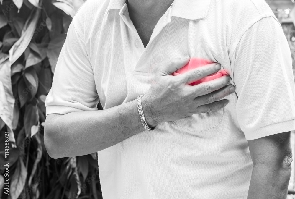 Man having chest pain - heart attack