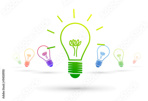 lampadina, idea, colori, creatività, idee