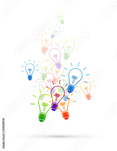 lampadina, idea, colori, creatività, idee