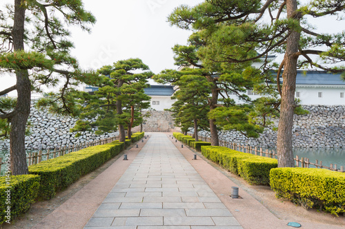 Walkway in toyama castle historic landmark in toyama  japan.