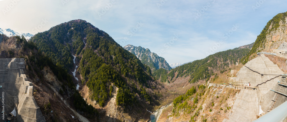 Landscape of mountain layer in spring.