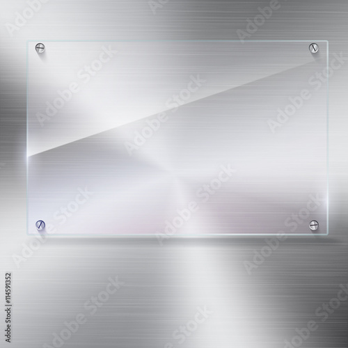Schilderij op canvas Vector glass frame with rivets