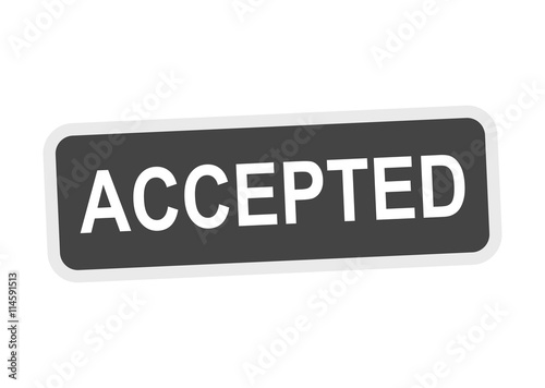Accepted vector stamp. Flat vector illustration