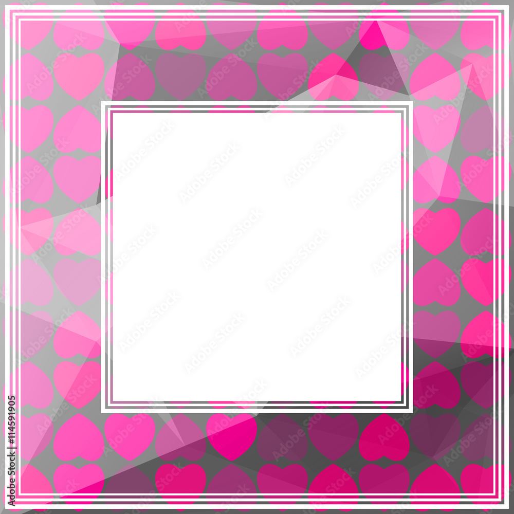 pink crystal hearts border pink crystal hearts border