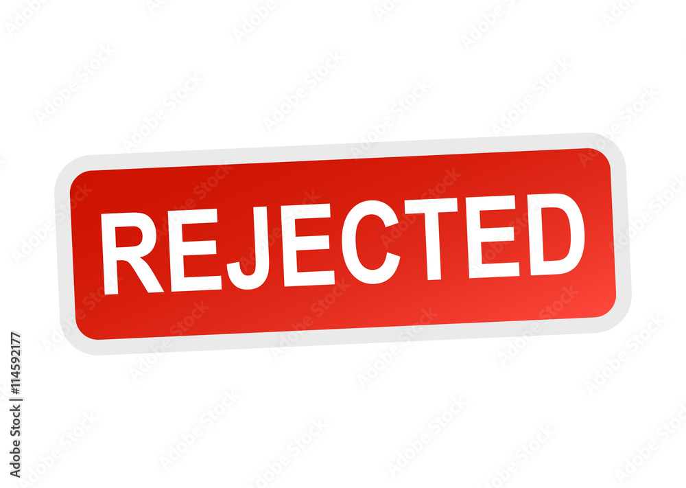Rejected sticker red. Flat vector illustration Rejected sticker red. Flat vector illustration