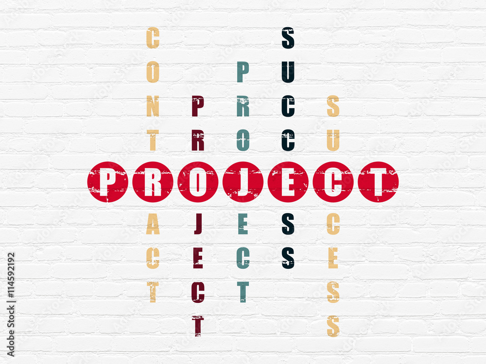 Business concept: Project in Crossword Puzzle Business concept: Project in Crossword Puzzle