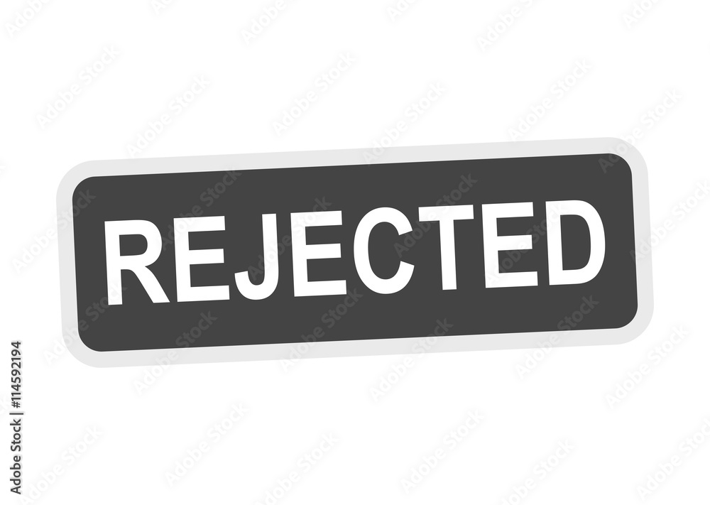 Rejected sticker grey. Flat vector illustration Rejected sticker grey. Flat vector illustration
