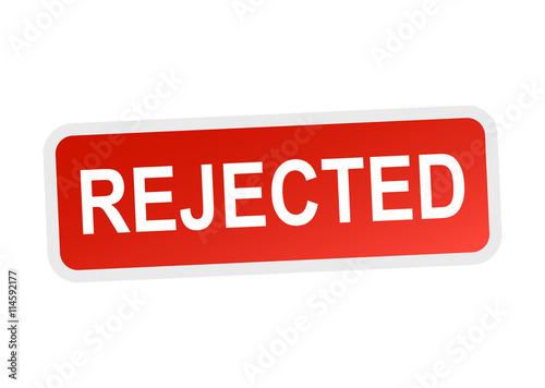 Rejected sticker red. Flat vector illustration