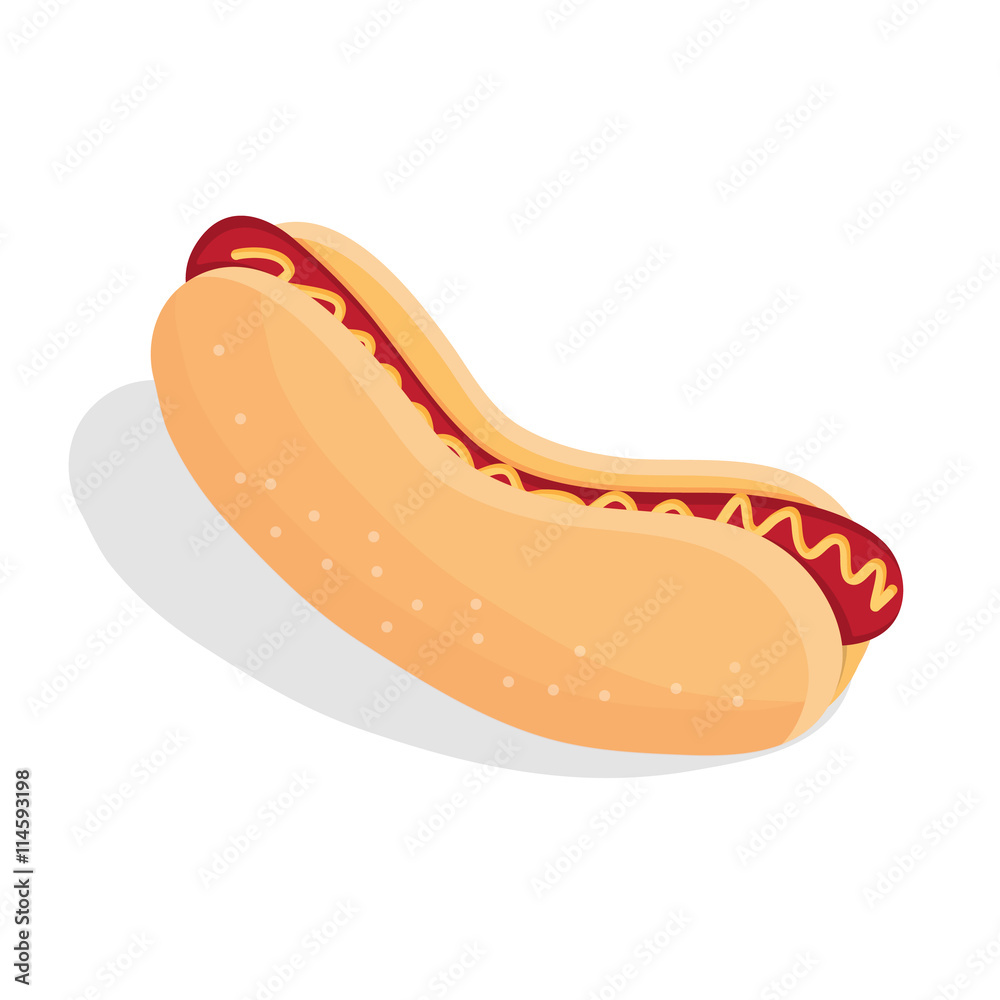 Hot dog on the white background. Hot dog on the white background.